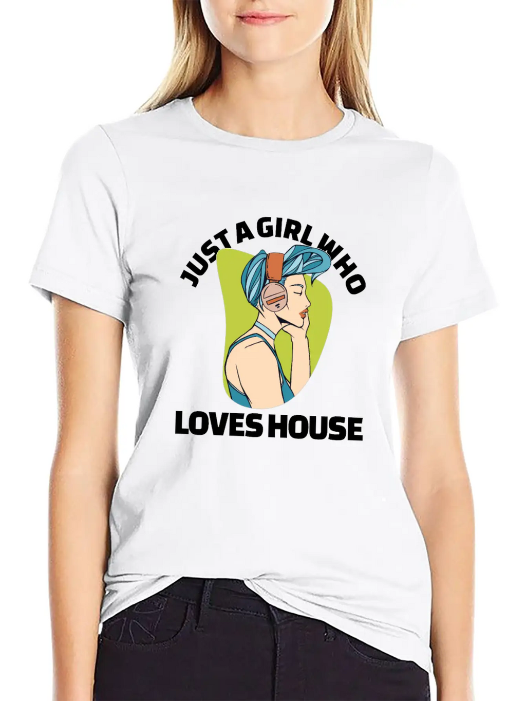 Just A Girl Who Loves House EDM Lover House Musihc Unisex Short Sleeve Soft Cotton T-Shirt – Casual Everyday Wear