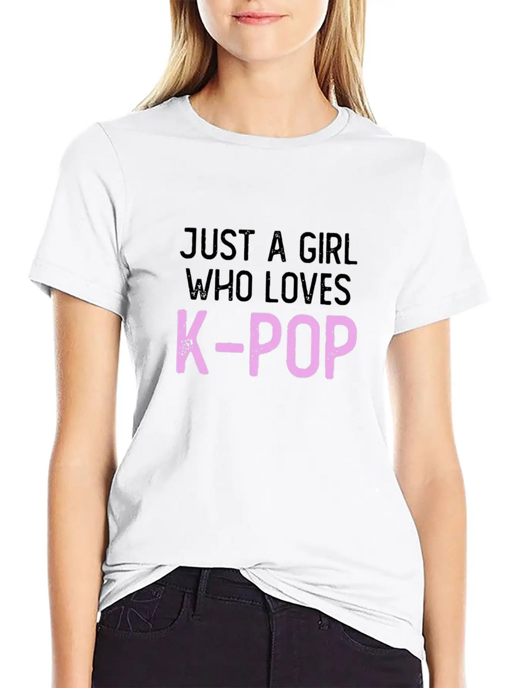 Just A Girl Who Loves K-Pop Unisex Short Sleeve Soft Cotton T-Shirt – Casual Everyday Wear