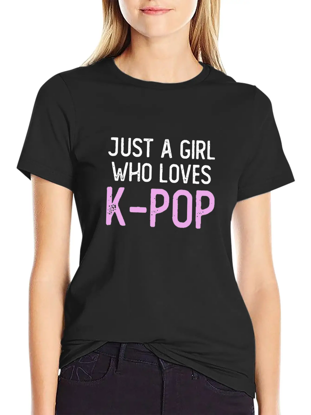 Just A Girl Who Loves K-Pop Unisex Short Sleeve Soft Cotton T-Shirt – Casual Everyday Wear