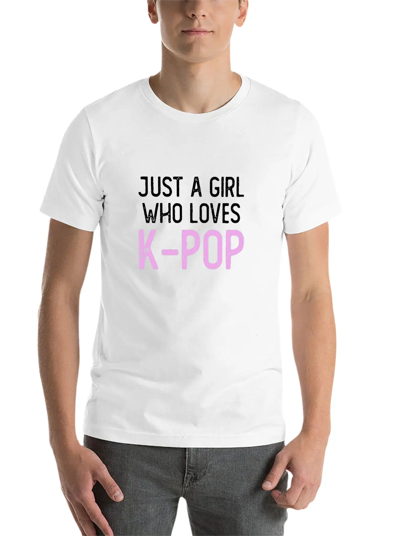 Just A Girl Who Loves K-Pop Unisex Short Sleeve Soft Cotton T-Shirt – Casual Everyday Wear