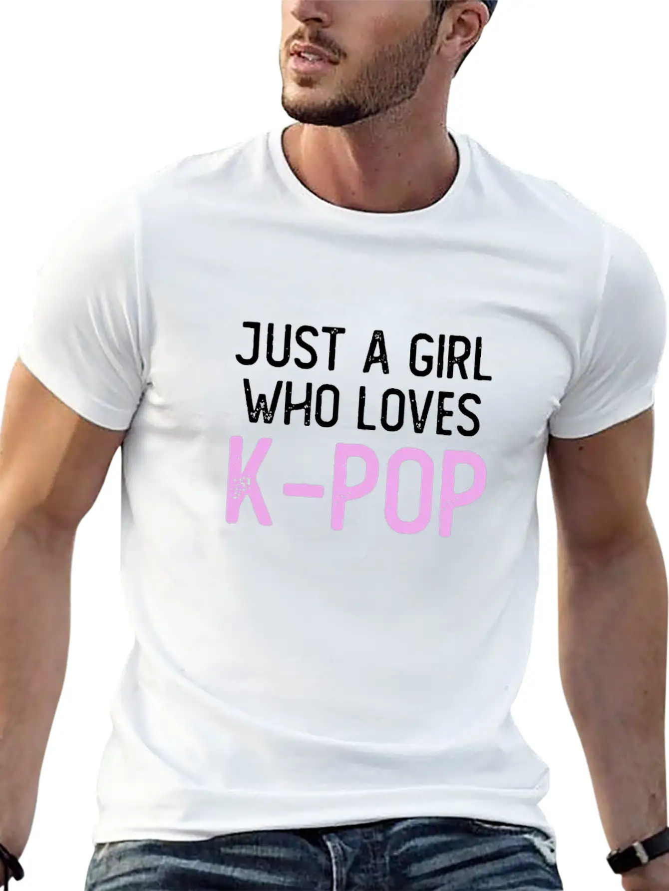 Just A Girl Who Loves K-Pop Unisex Short Sleeve Soft Cotton T-Shirt – Casual Everyday Wear
