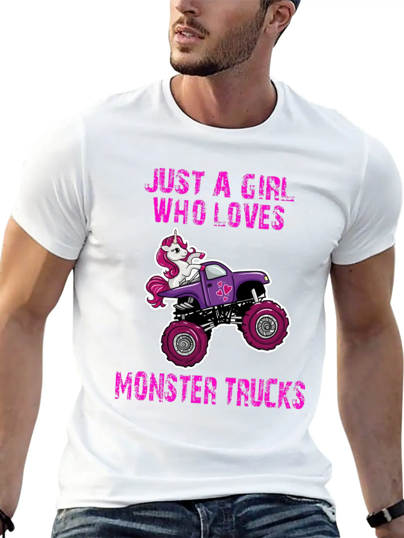 Just A Girl Who Loves Monster Trucks Unicorn Unisex Casual T-Shirt – Clean Design For Daily Comfort