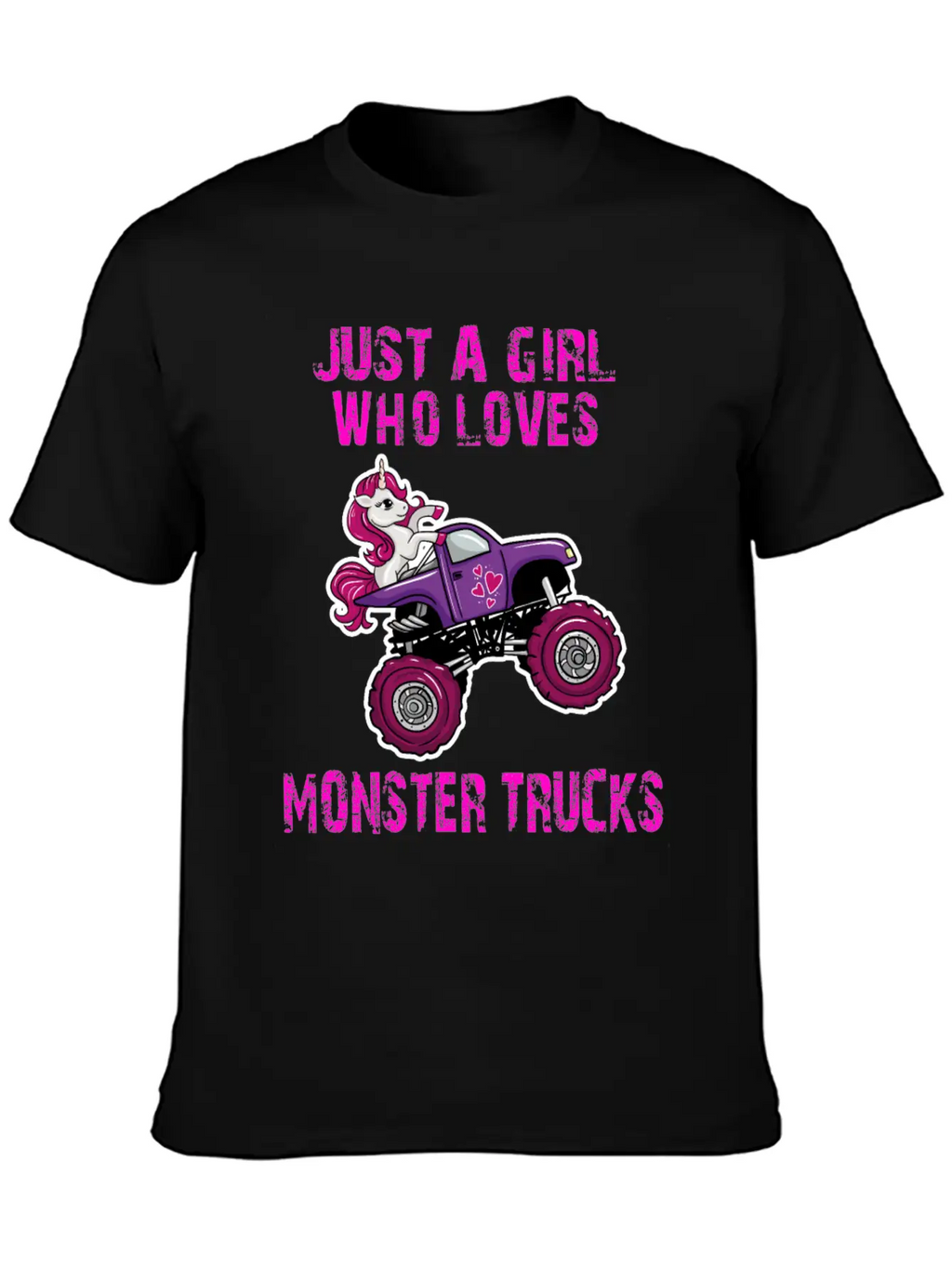 Just A Girl Who Loves Monster Trucks Unicorn Unisex Casual T-Shirt – Clean Design For Daily Comfort