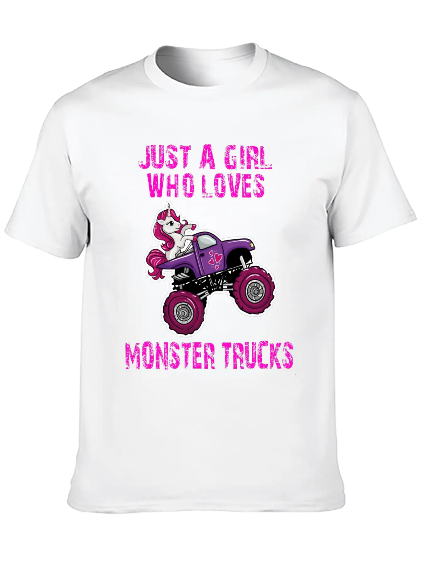 Just A Girl Who Loves Monster Trucks Unicorn Unisex Casual T-Shirt – Clean Design For Daily Comfort