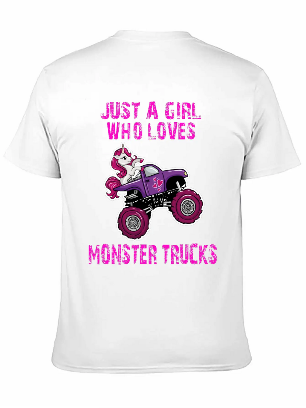 Just A Girl Who Loves Monster Trucks Unicorn Unisex Casual T-Shirt – Clean Design For Daily Comfort