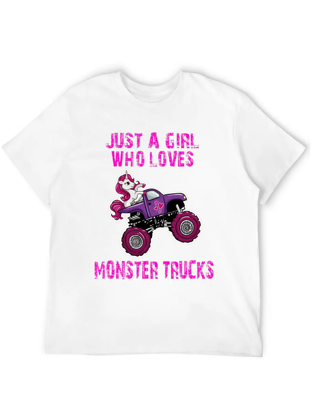 Just A Girl Who Loves Monster Trucks Unicorn Unisex Casual T-Shirt – Clean Design For Daily Comfort