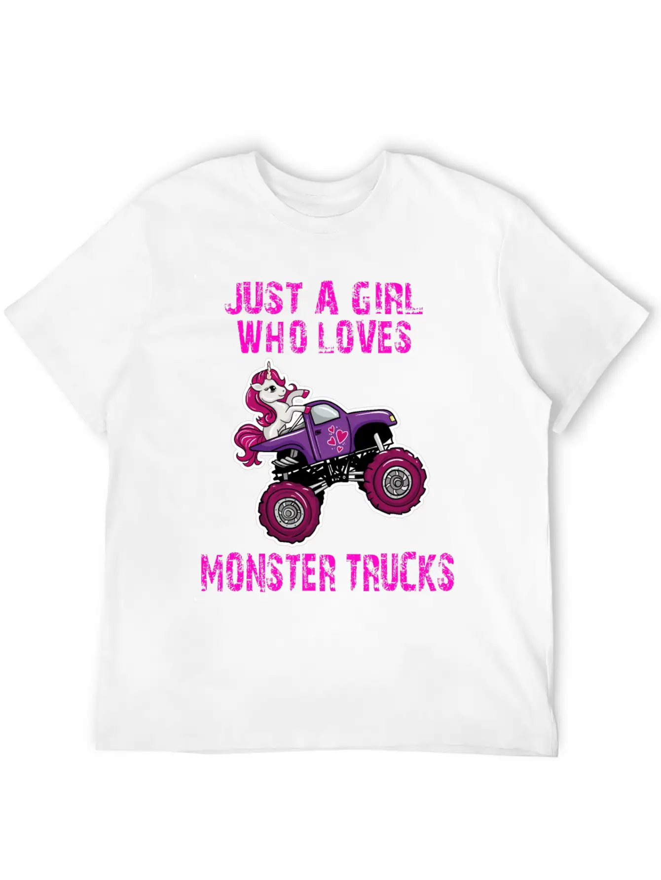 Just A Girl Who Loves Monster Trucks Unicorn Unisex Casual T-Shirt – Clean Design For Daily Comfort