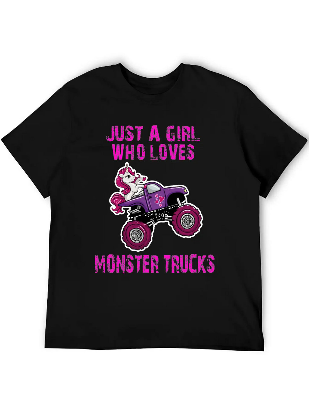 Just A Girl Who Loves Monster Trucks Unicorn Unisex Casual T-Shirt – Clean Design For Daily Comfort