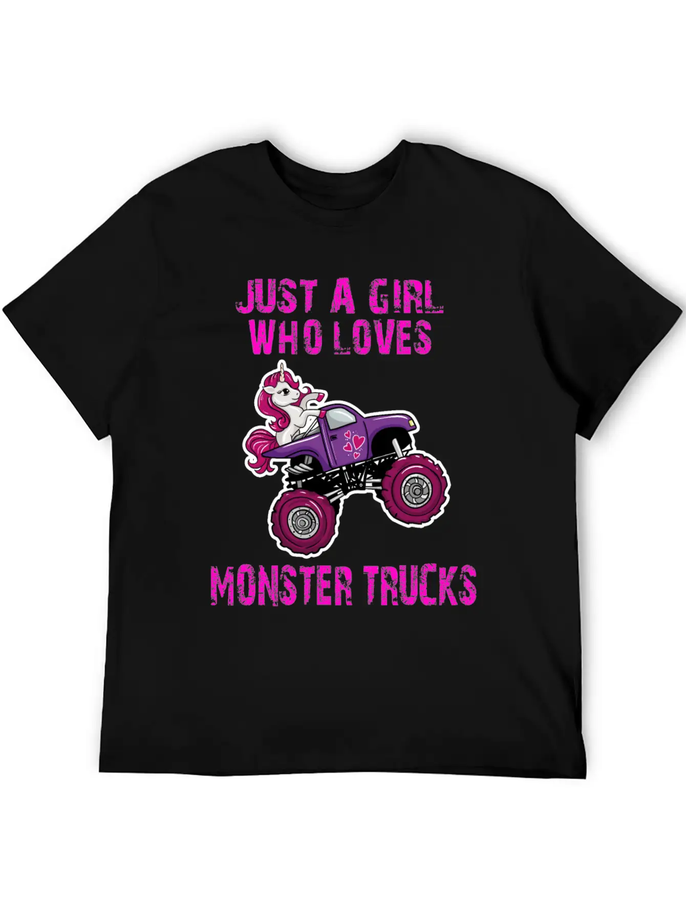 Just A Girl Who Loves Monster Trucks Unicorn Unisex Casual T-Shirt – Clean Design For Daily Comfort