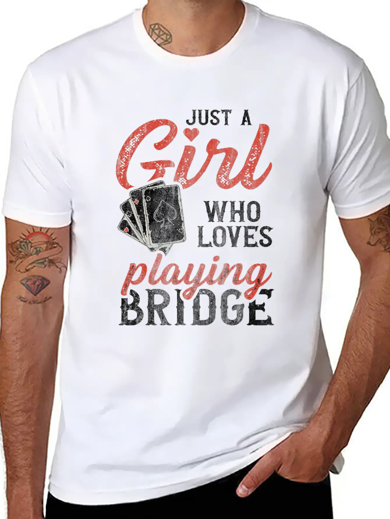 Just A Girl Who Loves Playing Bridge Quote For A Casual Graphic T-Shirt – Simple And Comfortable Daily Wear