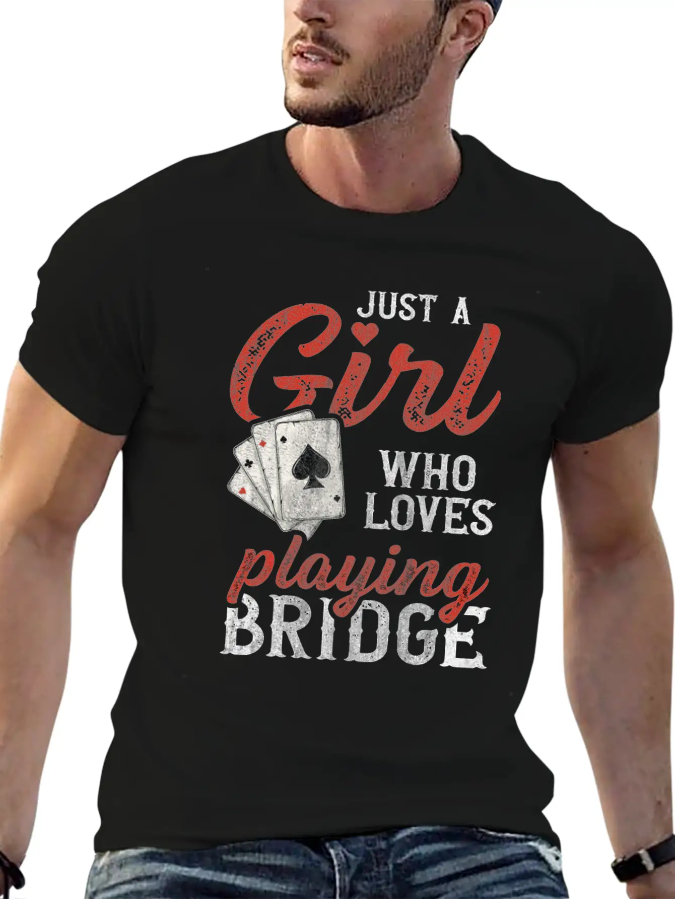 Just A Girl Who Loves Playing Bridge Quote For A Casual Graphic T-Shirt – Simple And Comfortable Daily Wear