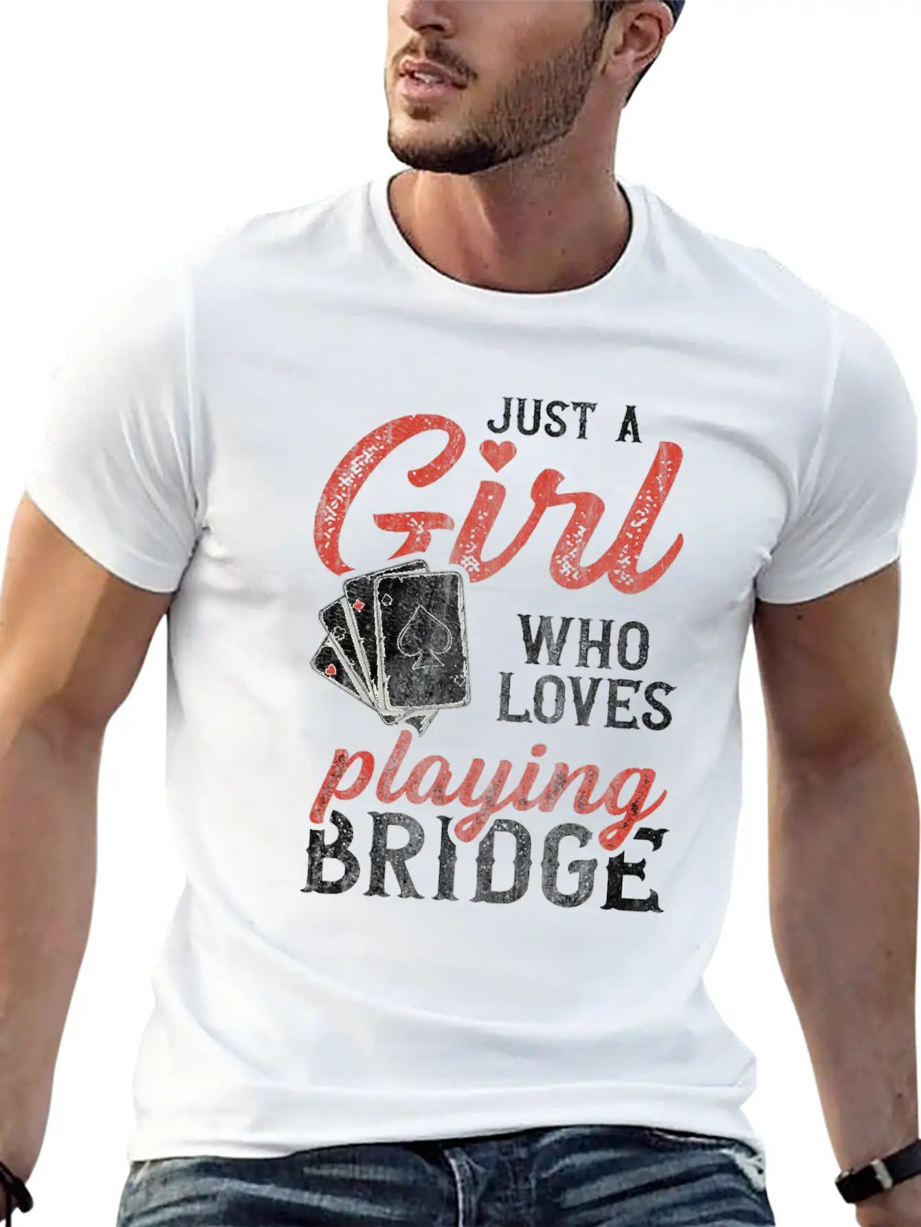 Just A Girl Who Loves Playing Bridge Quote For A Casual Graphic T-Shirt – Simple And Comfortable Daily Wear