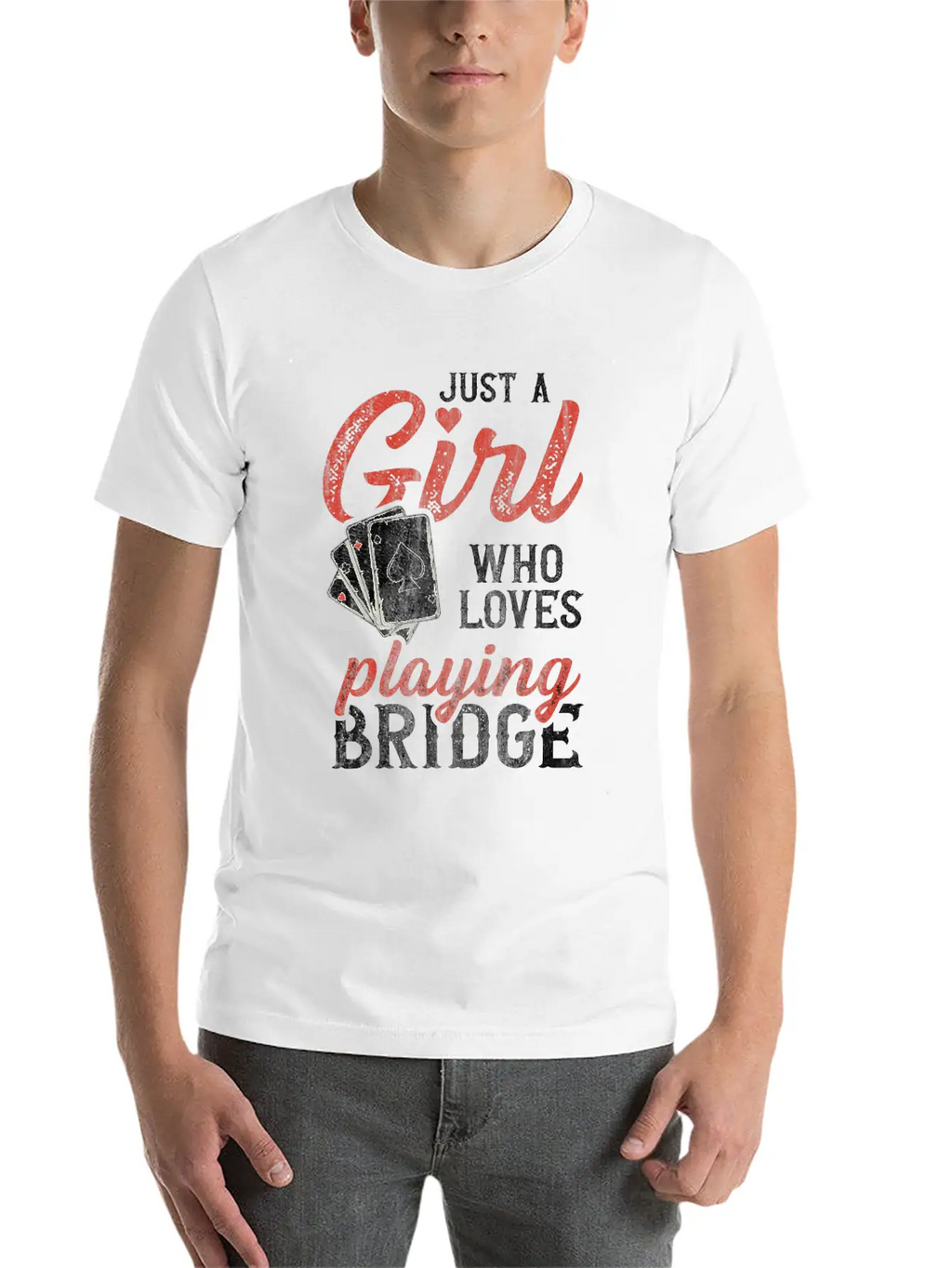 Just A Girl Who Loves Playing Bridge Quote For A Casual Graphic T-Shirt – Simple And Comfortable Daily Wear