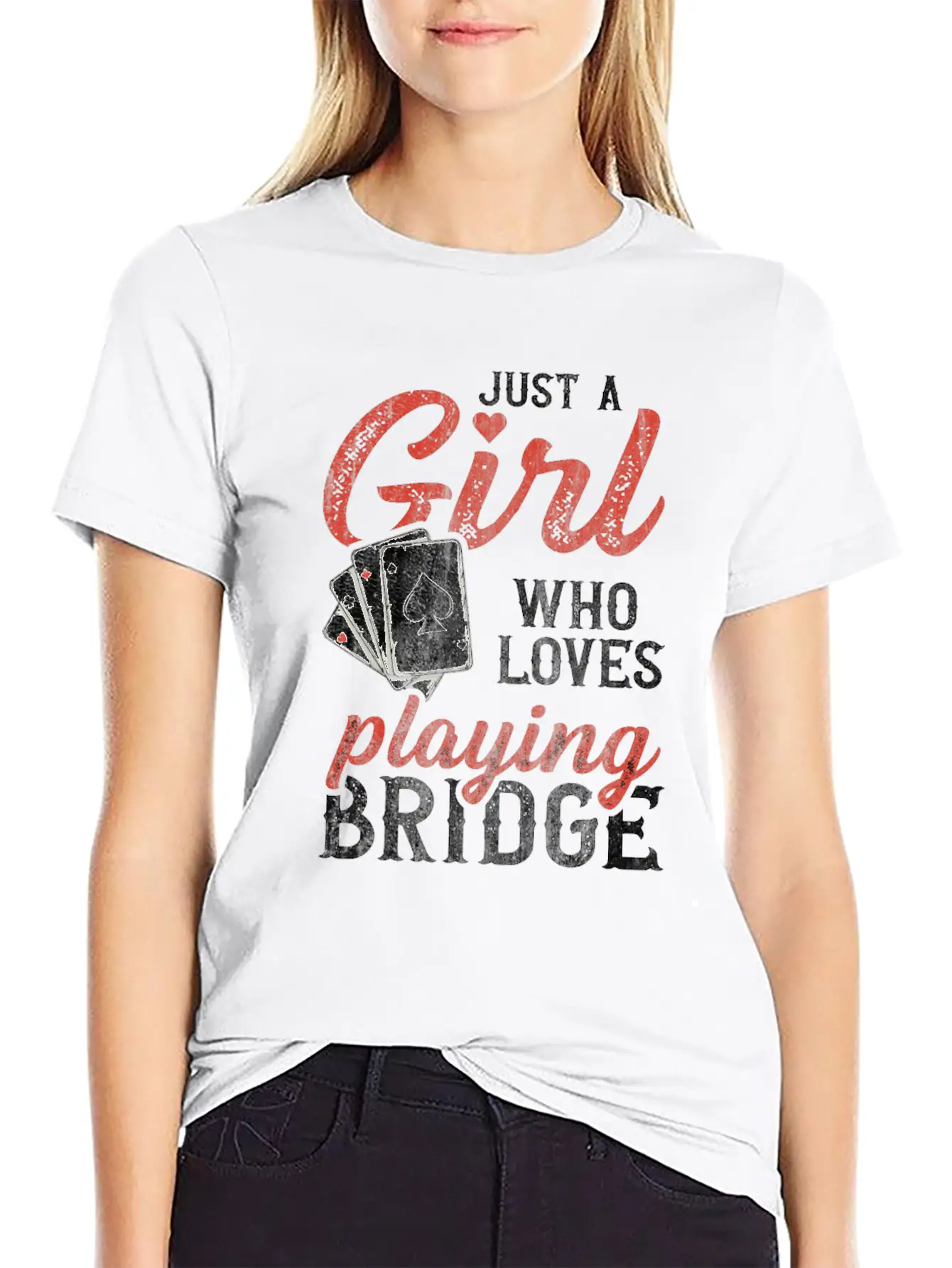 Just A Girl Who Loves Playing Bridge Quote For A Casual Graphic T-Shirt – Simple And Comfortable Daily Wear