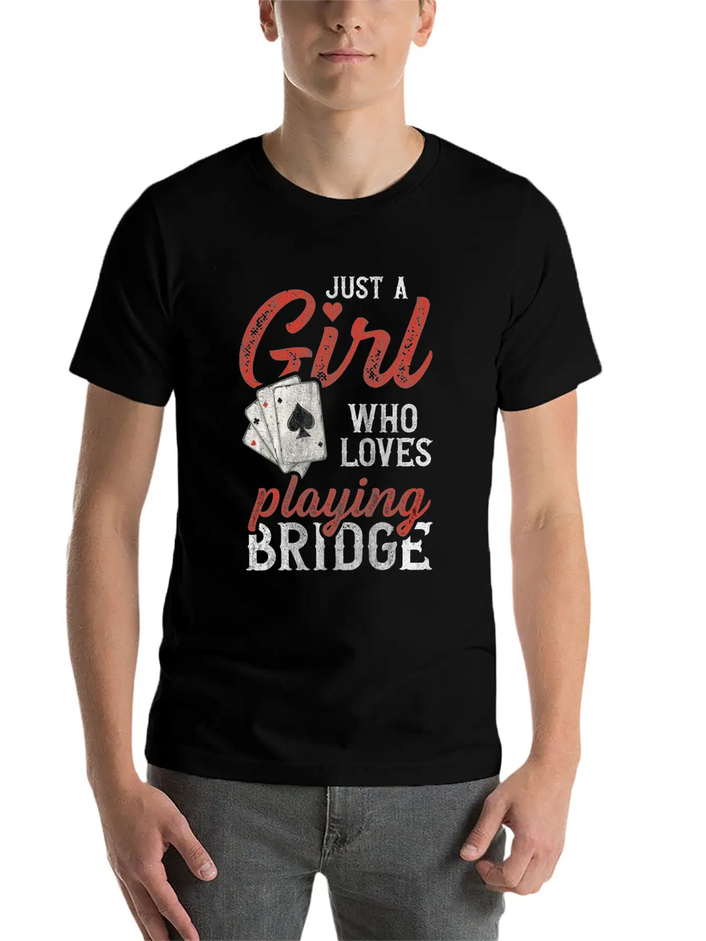 Just A Girl Who Loves Playing Bridge Quote For A Casual Graphic T-Shirt – Simple And Comfortable Daily Wear