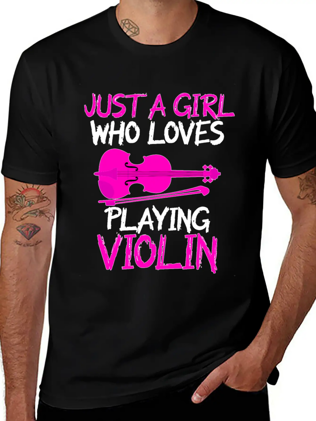 Just A Girl Who Loves Playing Violin Unisex Short Sleeve Soft Cotton T-Shirt – Casual Everyday Wear