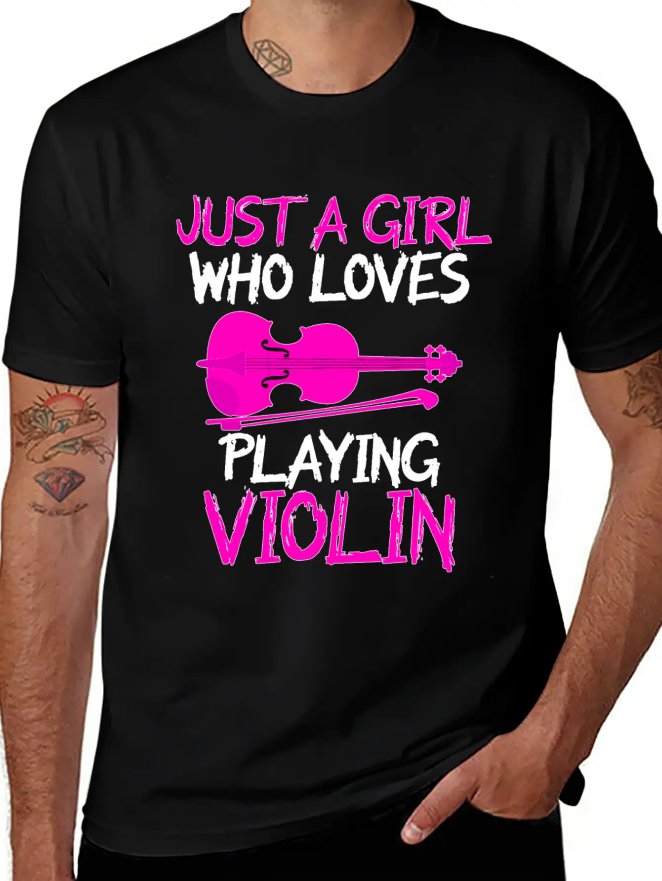 Just A Girl Who Loves Playing Violin Unisex Short Sleeve Soft Cotton T-Shirt – Casual Everyday Wear
