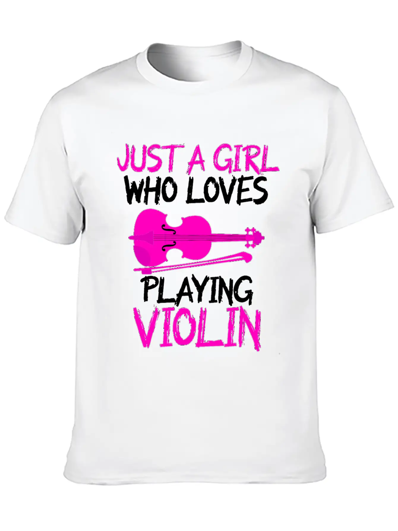Just A Girl Who Loves Playing Violin Unisex Short Sleeve Soft Cotton T-Shirt – Casual Everyday Wear