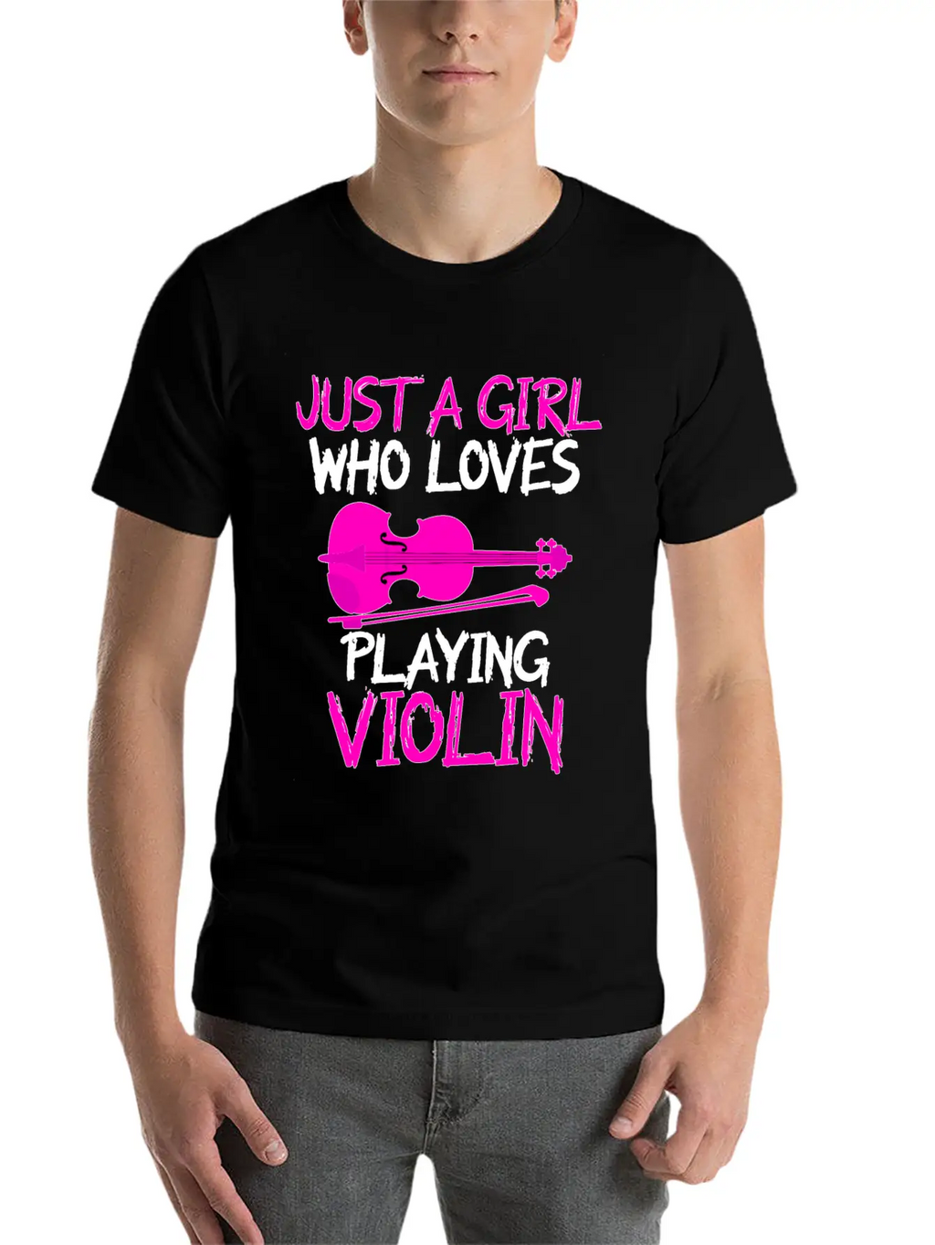 Just A Girl Who Loves Playing Violin Unisex Short Sleeve Soft Cotton T-Shirt – Casual Everyday Wear