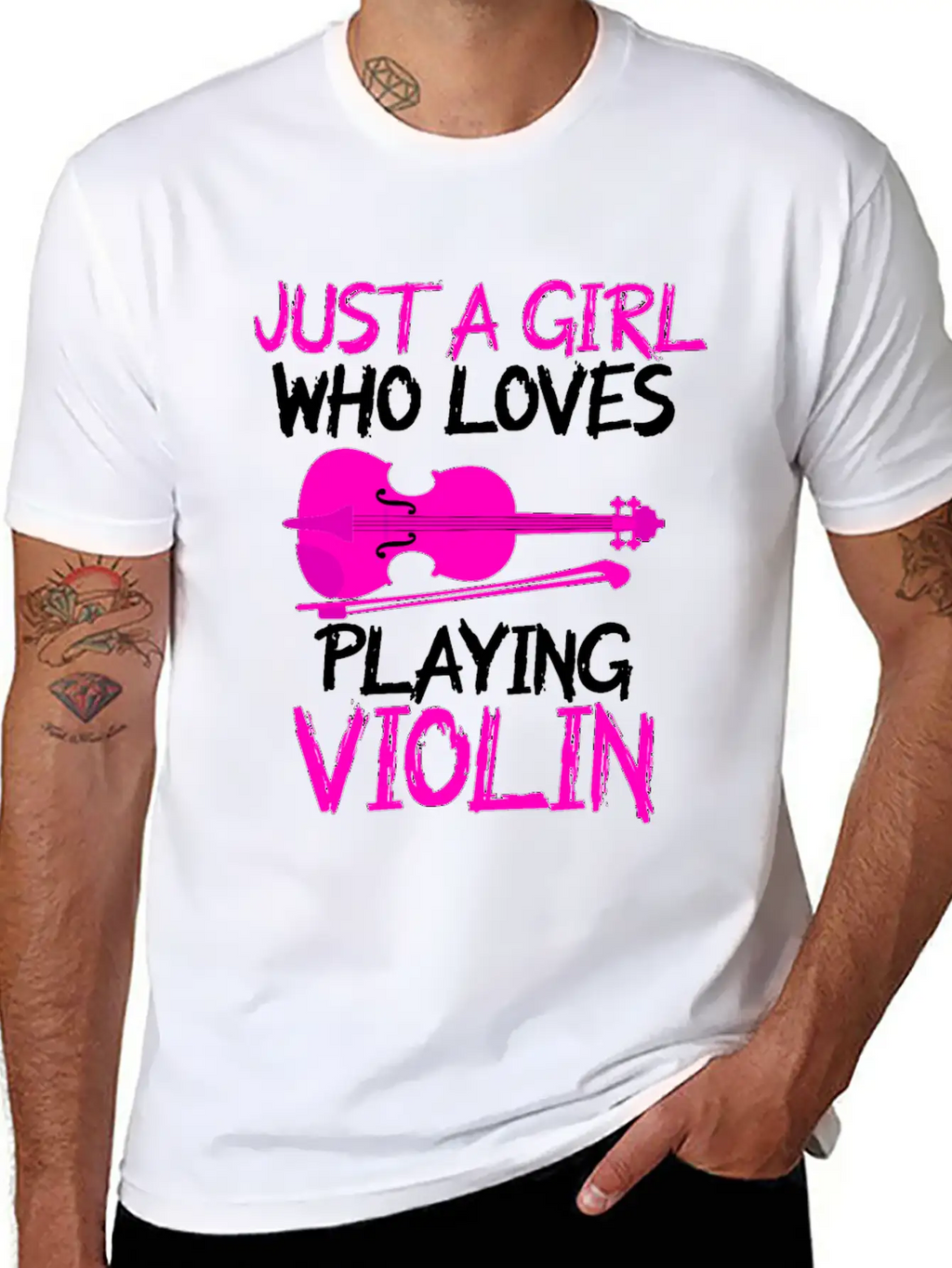 Just A Girl Who Loves Playing Violin Unisex Short Sleeve Soft Cotton T-Shirt – Casual Everyday Wear
