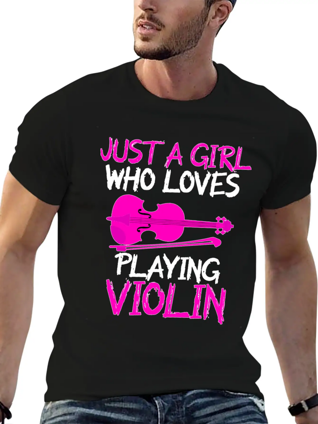 Just A Girl Who Loves Playing Violin Unisex Short Sleeve Soft Cotton T-Shirt – Casual Everyday Wear