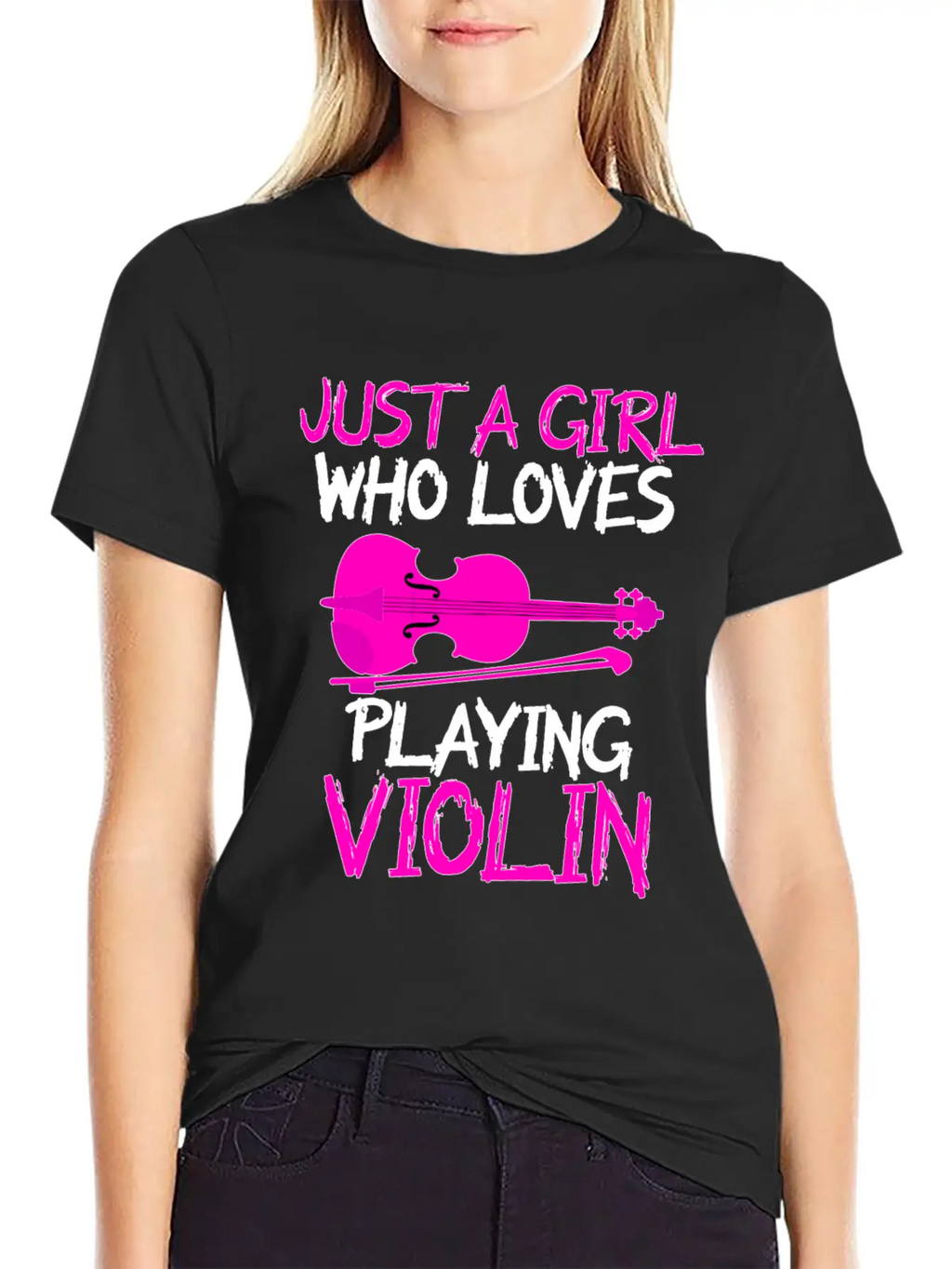 Just A Girl Who Loves Playing Violin Unisex Short Sleeve Soft Cotton T-Shirt – Casual Everyday Wear