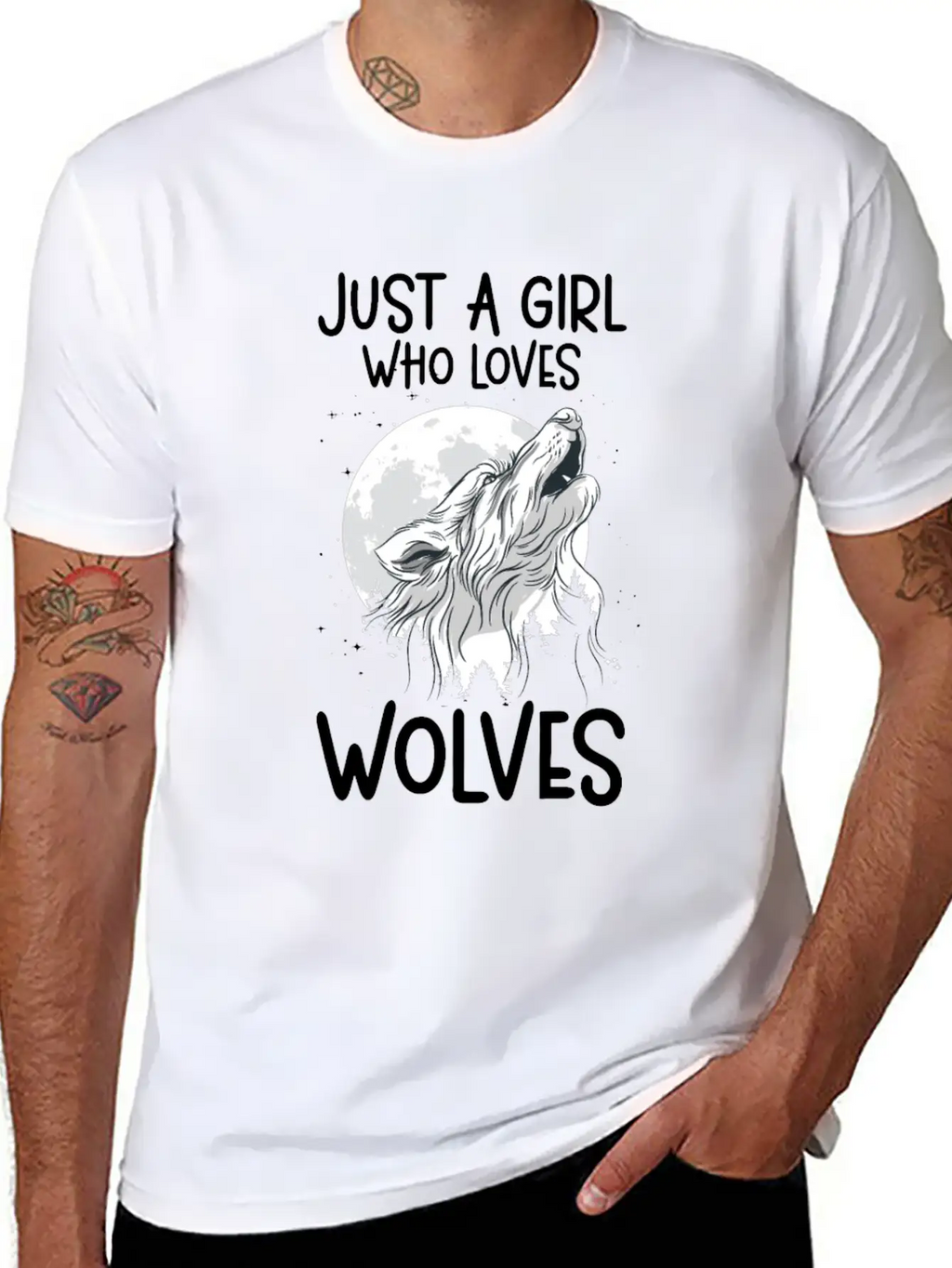 Just A Girl Who Loves Wolves Forest Animals Wolf Unisex Casual T-Shirt – Clean Design For Daily Comfort