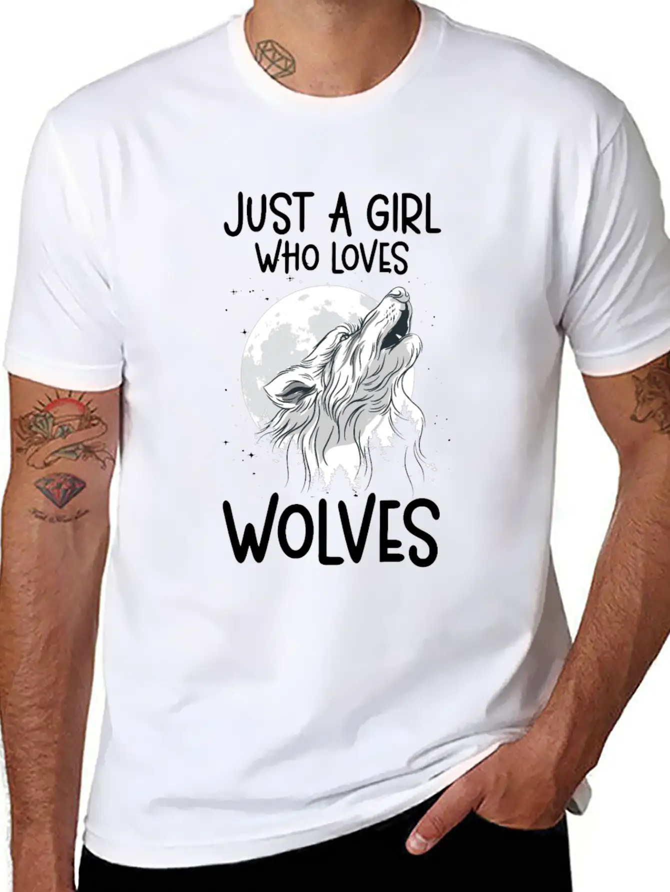 Just A Girl Who Loves Wolves Forest Animals Wolf Unisex Casual T-Shirt – Clean Design For Daily Comfort