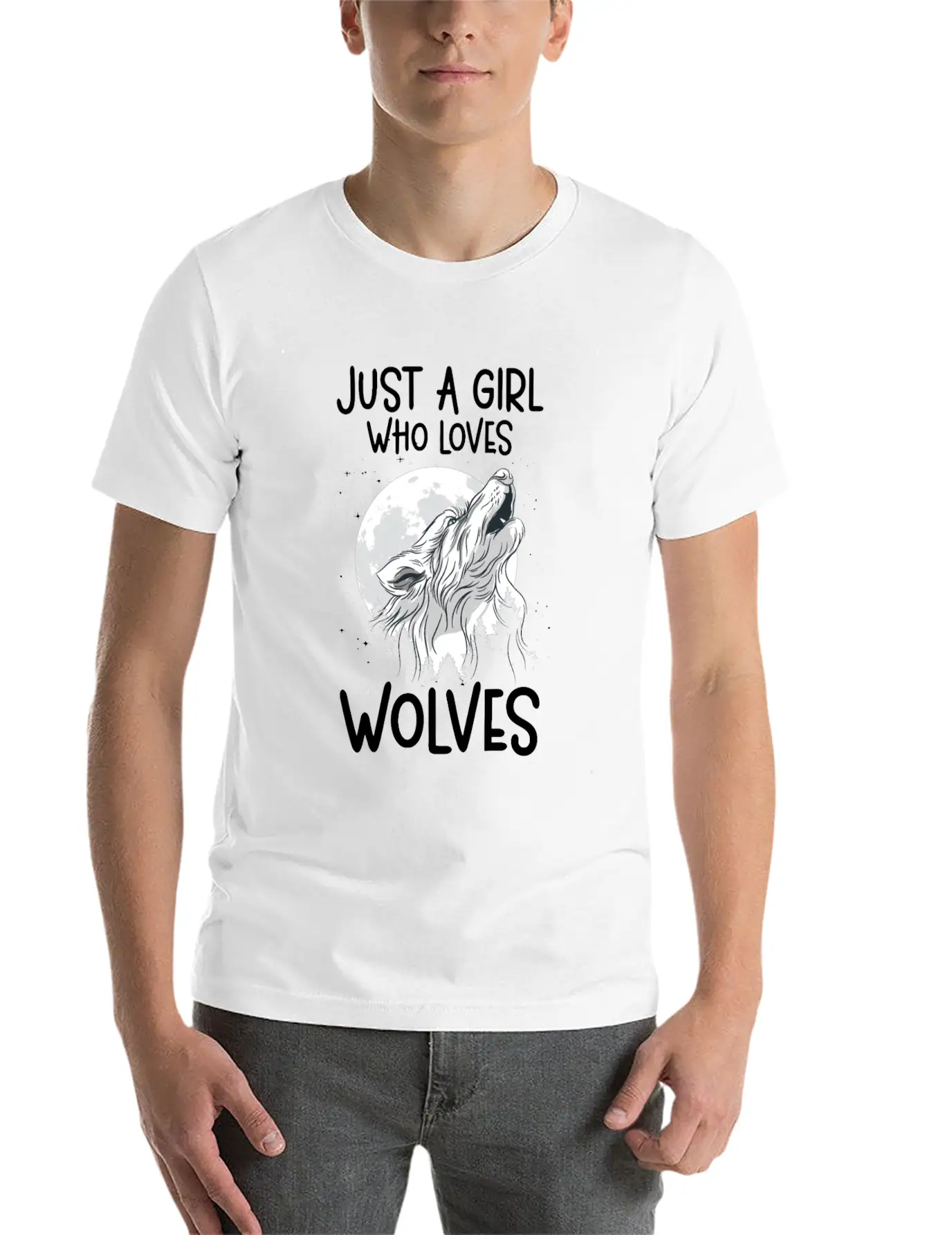 Just A Girl Who Loves Wolves Forest Animals Wolf Unisex Casual T-Shirt – Clean Design For Daily Comfort