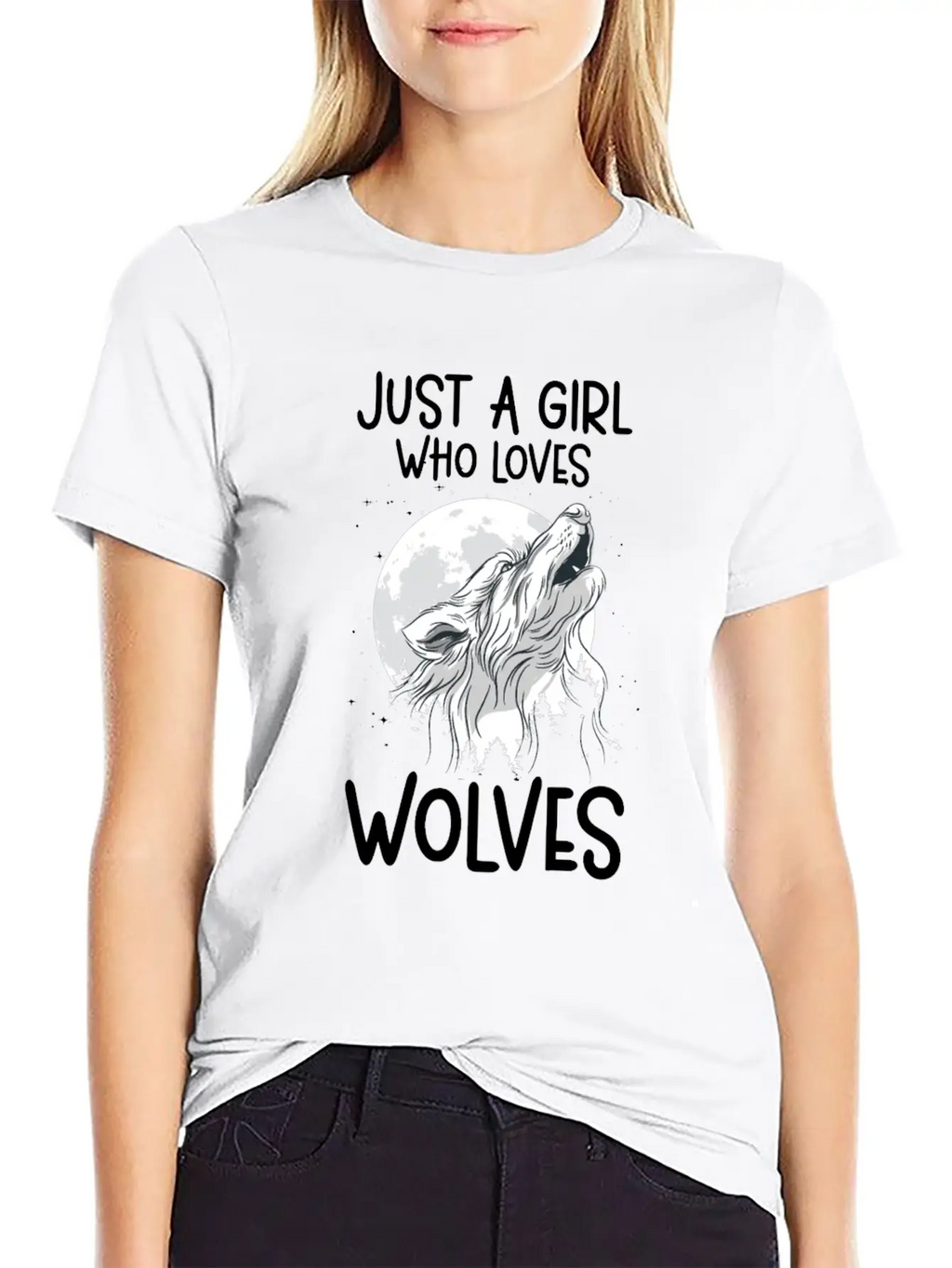 Just A Girl Who Loves Wolves Forest Animals Wolf Unisex Casual T-Shirt – Clean Design For Daily Comfort