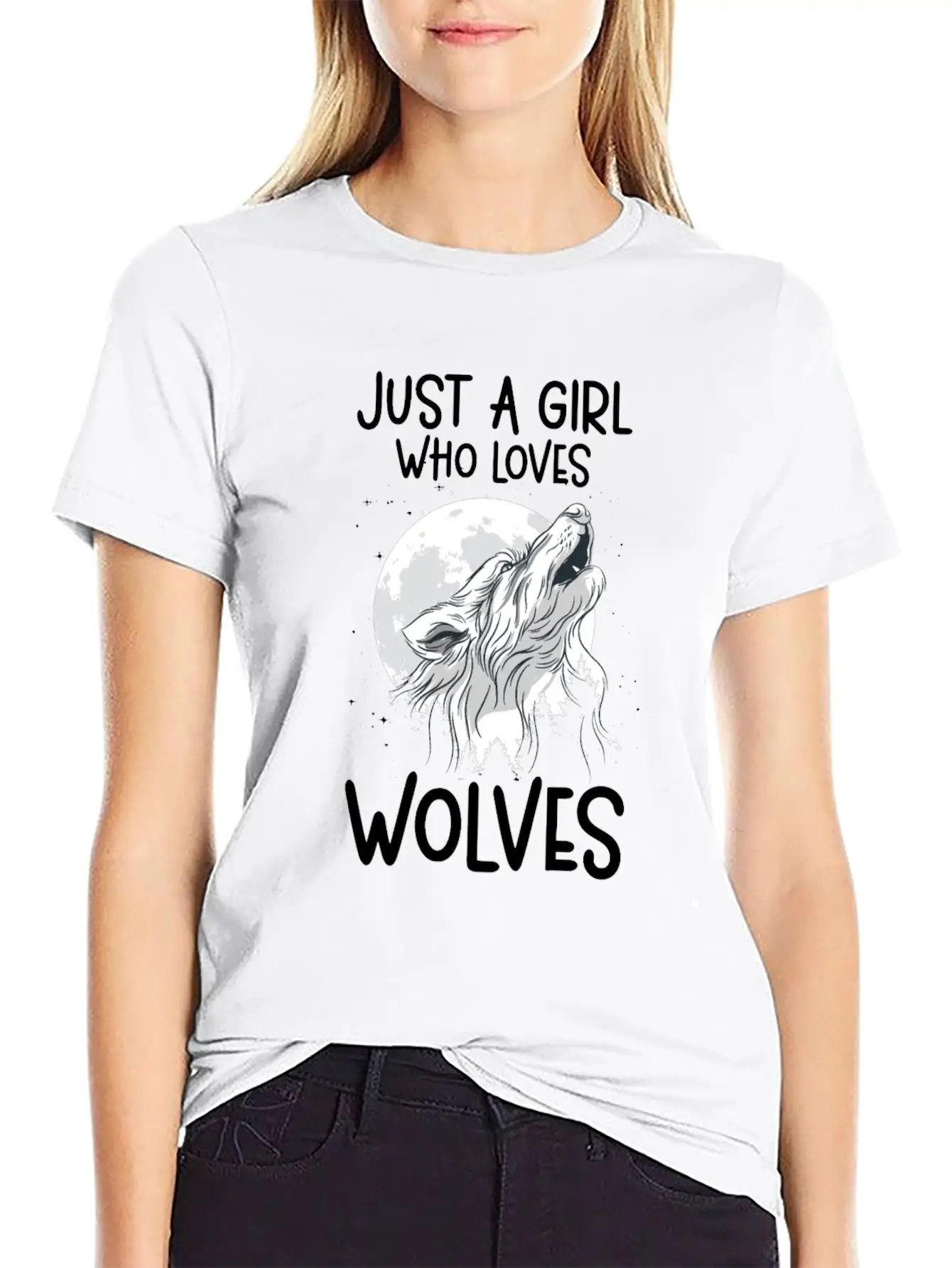 Just A Girl Who Loves Wolves Forest Animals Wolf Unisex Casual T-Shirt – Clean Design For Daily Comfort