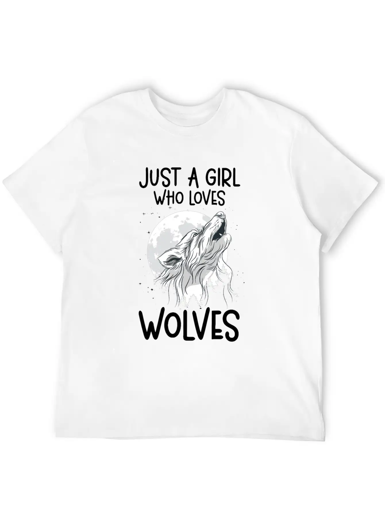 Just A Girl Who Loves Wolves Forest Animals Wolf Unisex Casual T-Shirt – Clean Design For Daily Comfort
