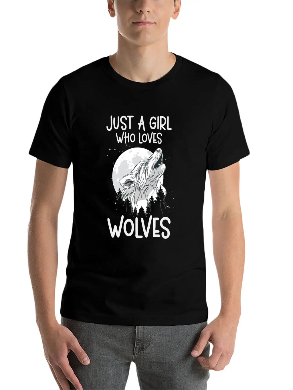 Just A Girl Who Loves Wolves Forest Animals Wolf Unisex Casual T-Shirt – Clean Design For Daily Comfort