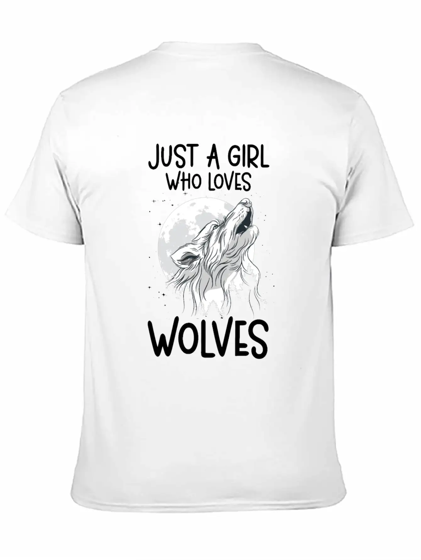 Just A Girl Who Loves Wolves Forest Animals Wolf Unisex Casual T-Shirt – Clean Design For Daily Comfort