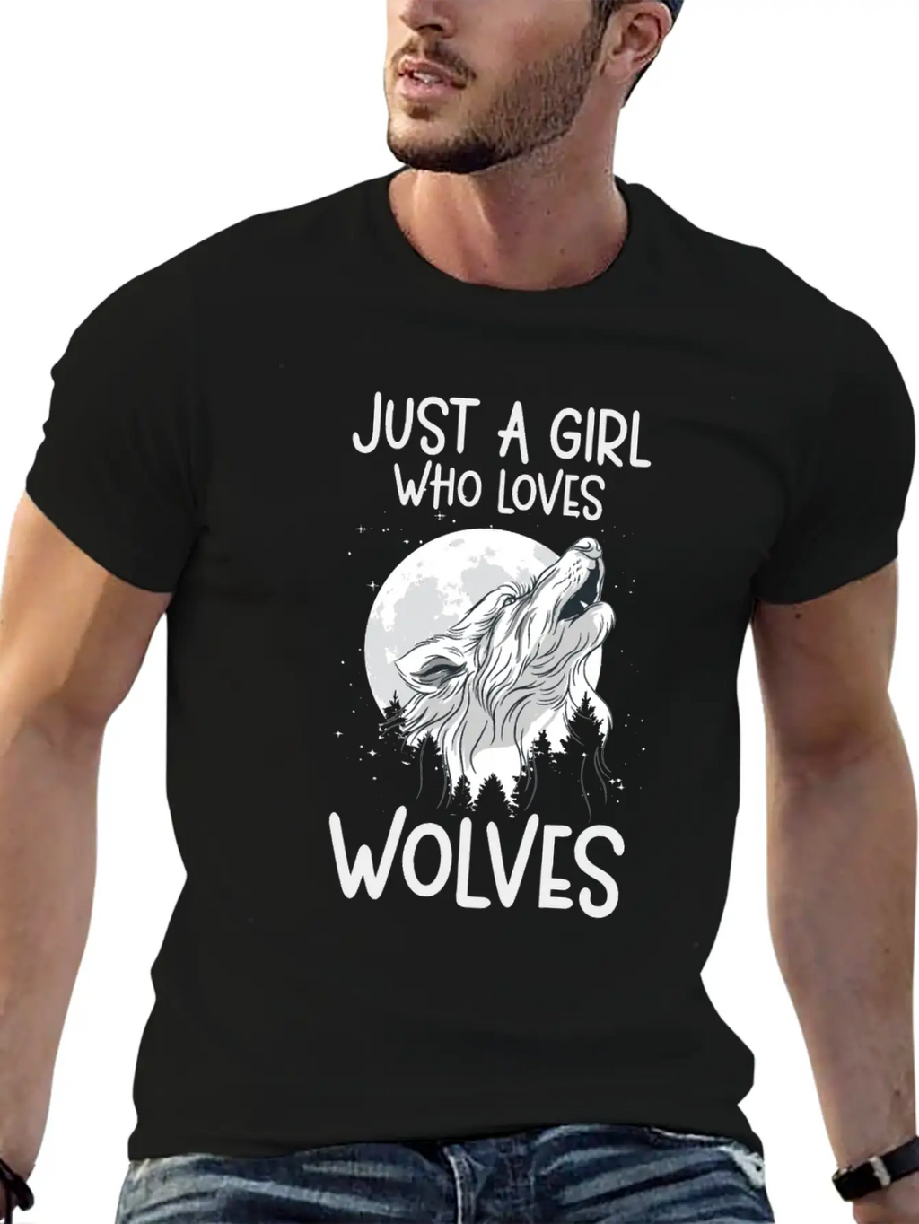 Just A Girl Who Loves Wolves Forest Animals Wolf Unisex Casual T-Shirt – Clean Design For Daily Comfort