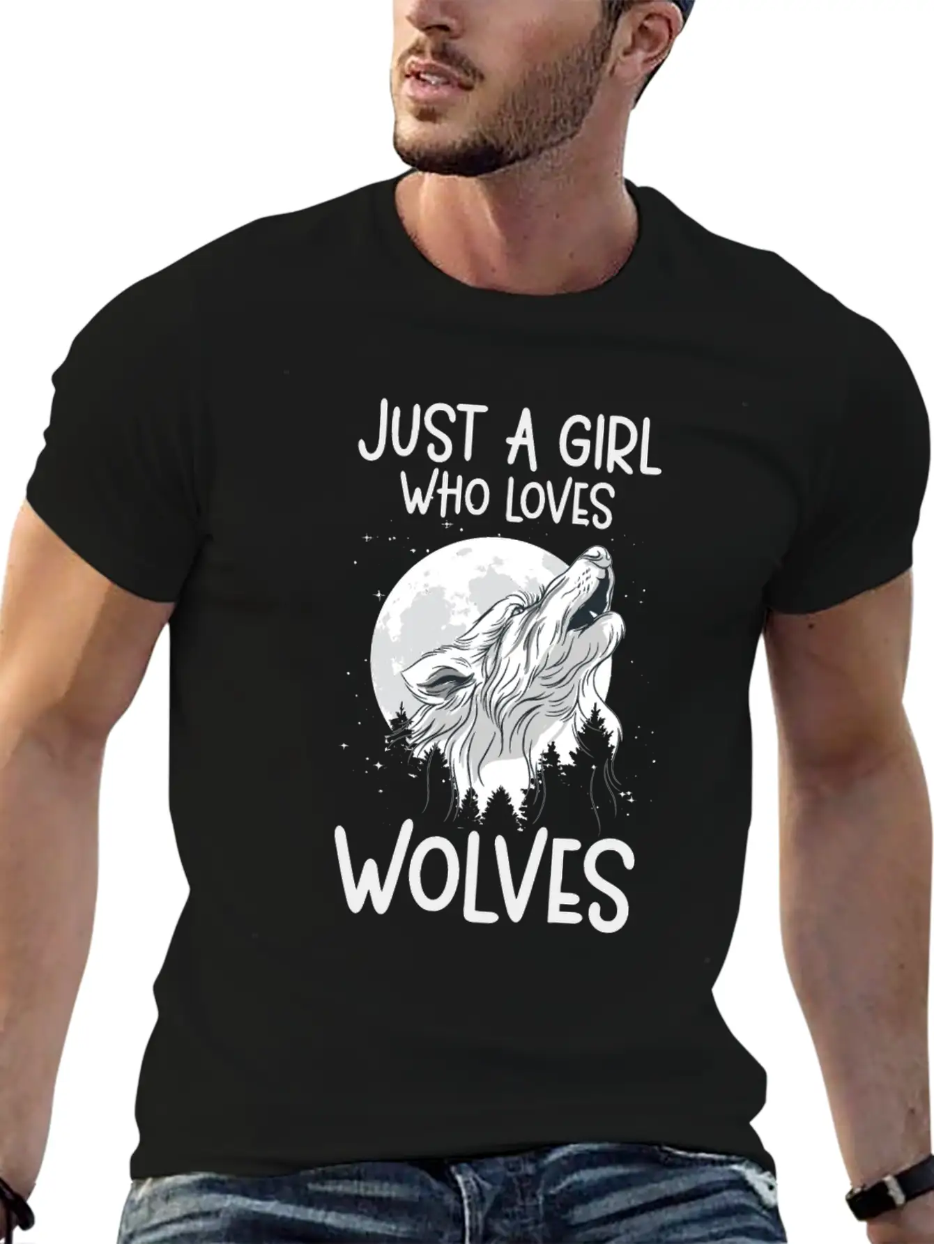 Just A Girl Who Loves Wolves Forest Animals Wolf Unisex Casual T-Shirt – Clean Design For Daily Comfort