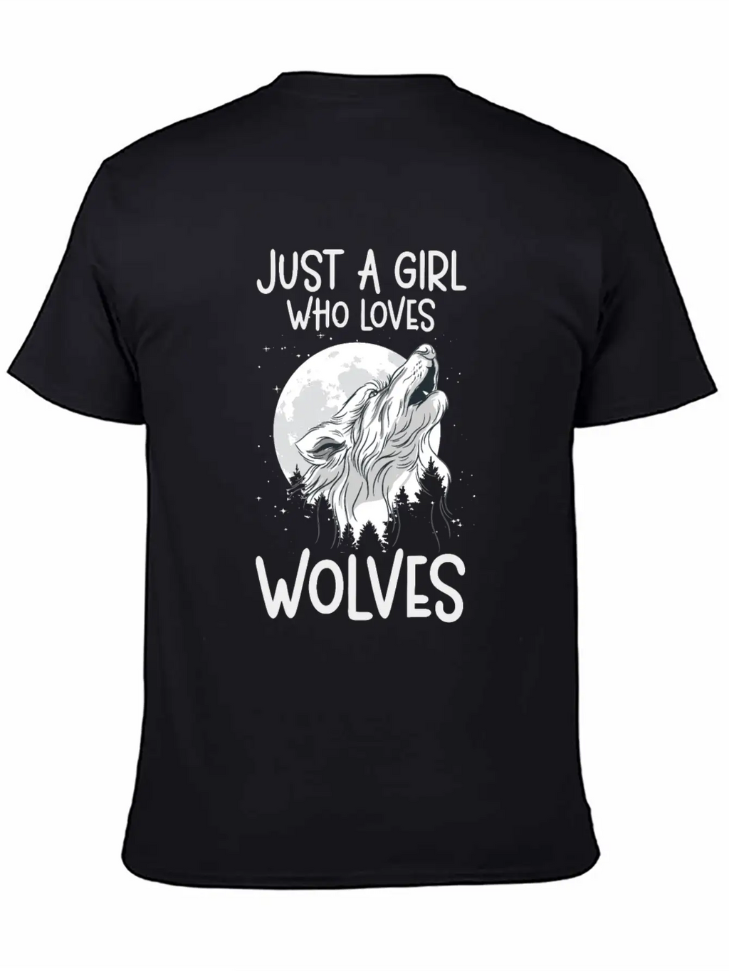 Just A Girl Who Loves Wolves Forest Animals Wolf Unisex Casual T-Shirt – Clean Design For Daily Comfort