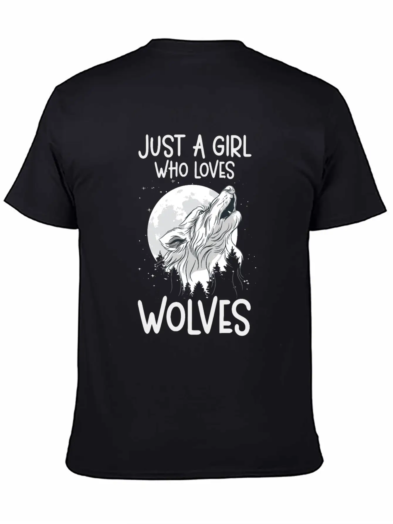 Just A Girl Who Loves Wolves Forest Animals Wolf Unisex Casual T-Shirt – Clean Design For Daily Comfort