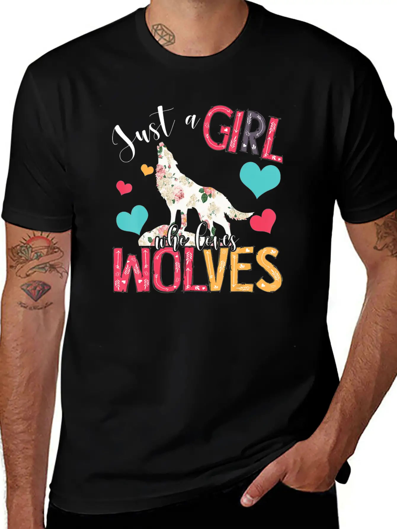 Just A Girl Who Loves Wolves Funny Wolf Wild A Essential Cotton Tee For Daily Outfits – Unisex Style