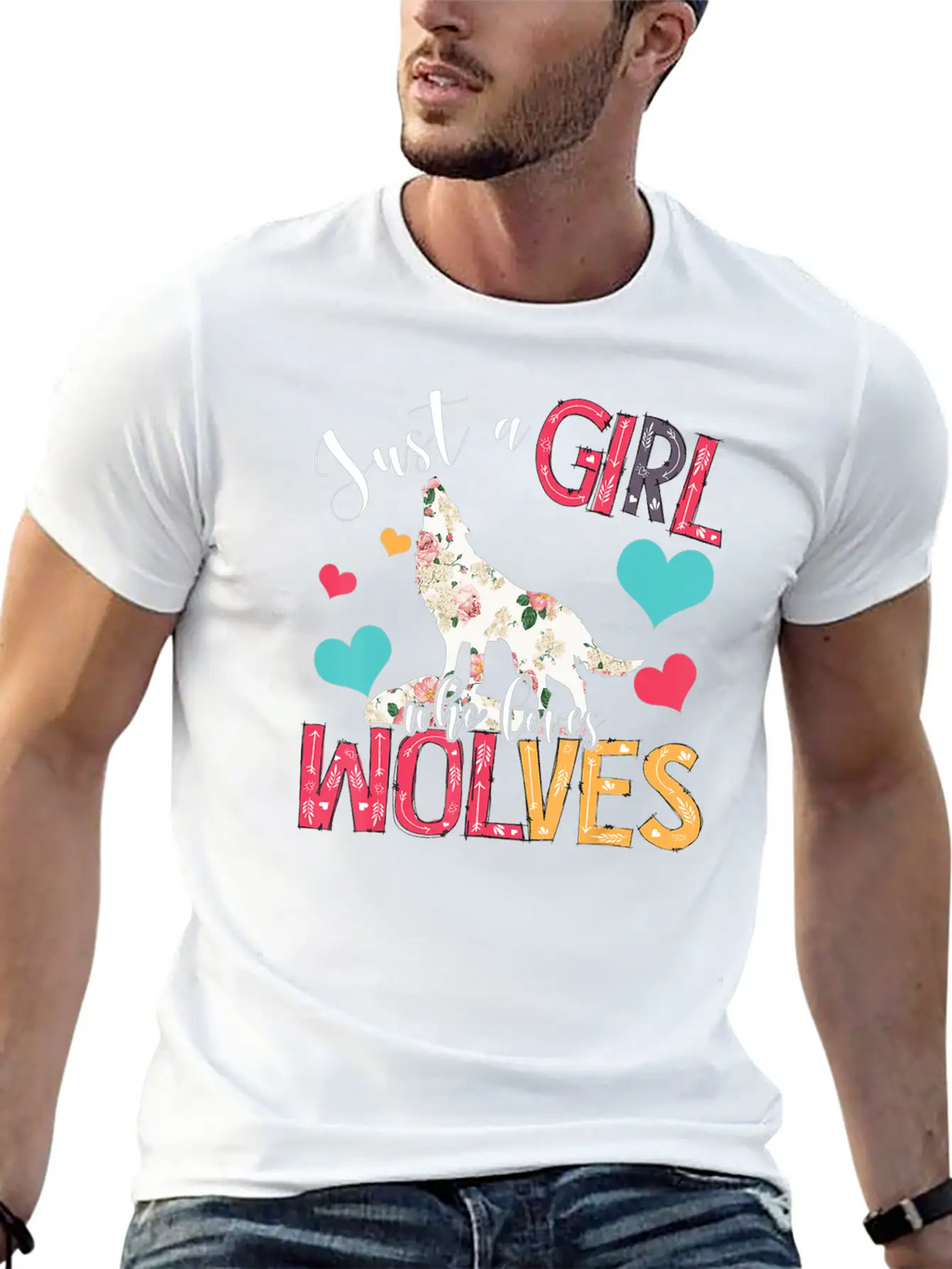 Just A Girl Who Loves Wolves Funny Wolf Wild A Essential Cotton Tee For Daily Outfits – Unisex Style