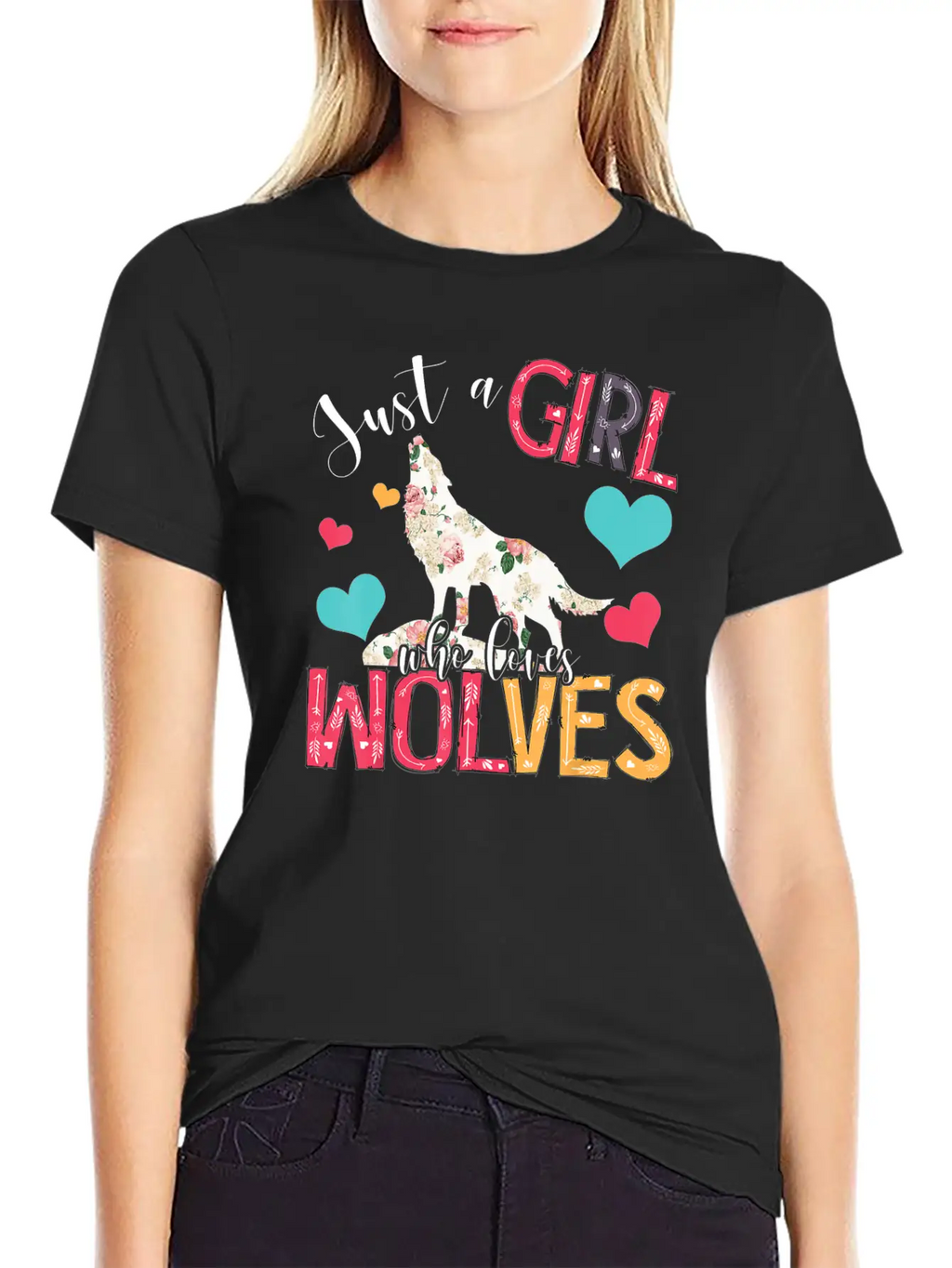 Just A Girl Who Loves Wolves Funny Wolf Wild A Essential Cotton Tee For Daily Outfits – Unisex Style