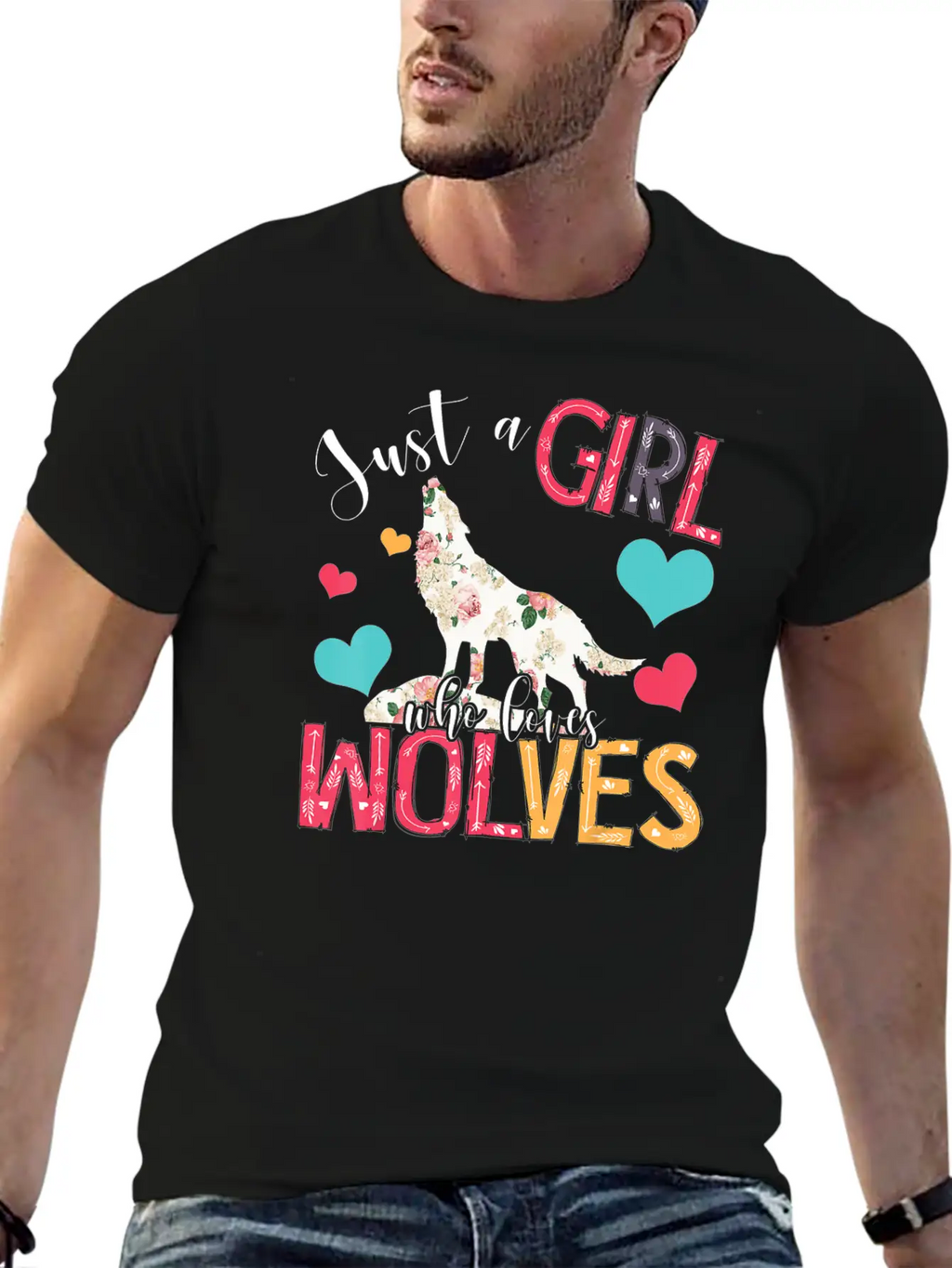 Just A Girl Who Loves Wolves Funny Wolf Wild A Essential Cotton Tee For Daily Outfits – Unisex Style