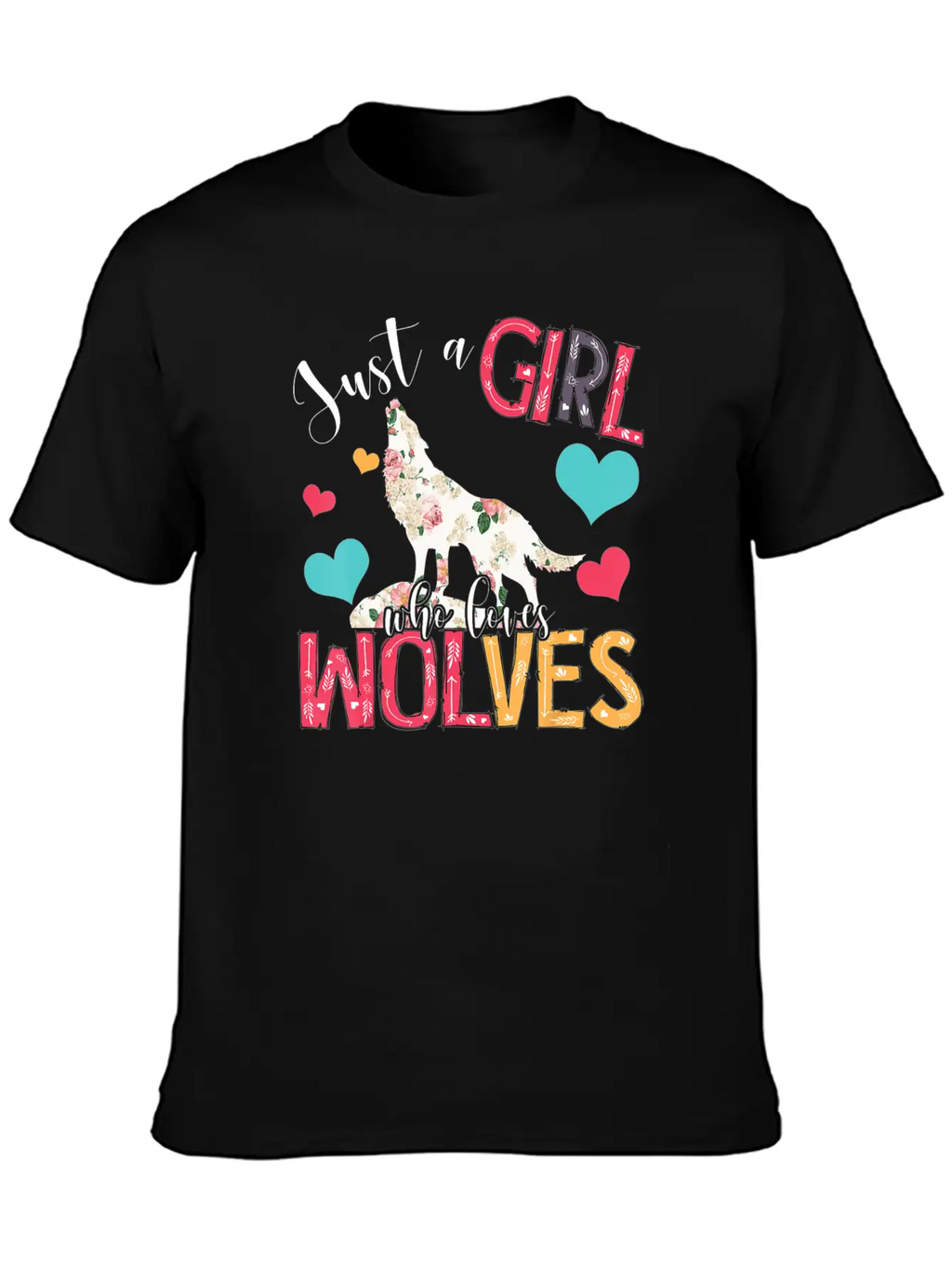 Just A Girl Who Loves Wolves Funny Wolf Wild A Essential Cotton Tee For Daily Outfits – Unisex Style