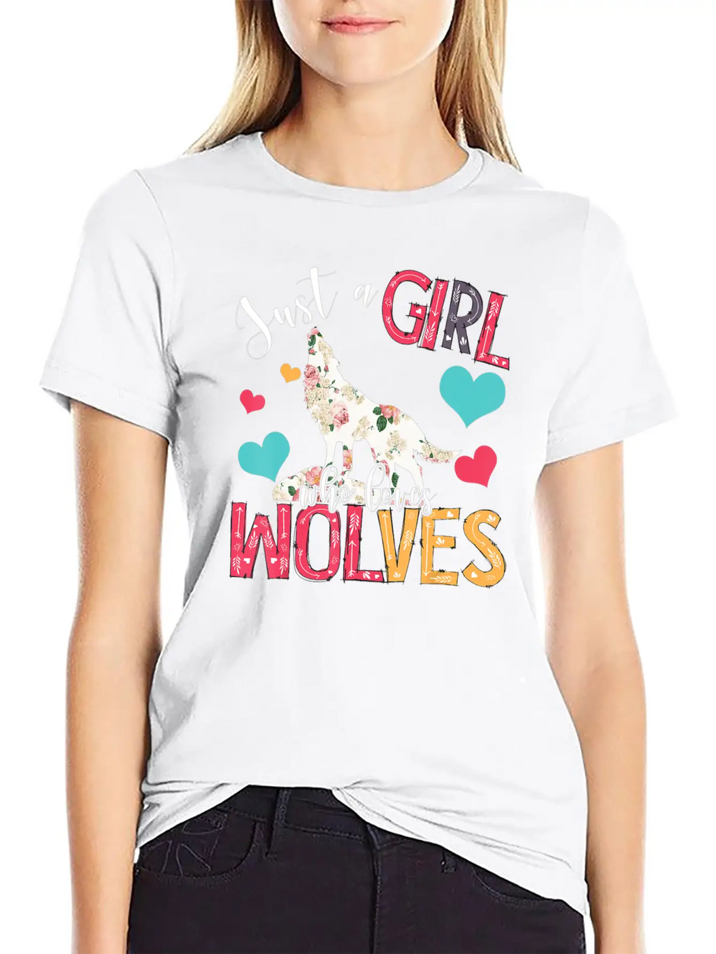 Just A Girl Who Loves Wolves Funny Wolf Wild A Essential Cotton Tee For Daily Outfits – Unisex Style