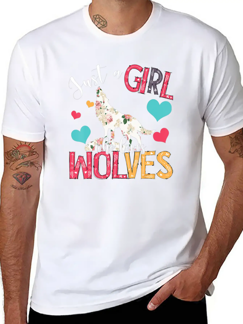 Just A Girl Who Loves Wolves Funny Wolf Wild A Essential Cotton Tee For Daily Outfits – Unisex Style