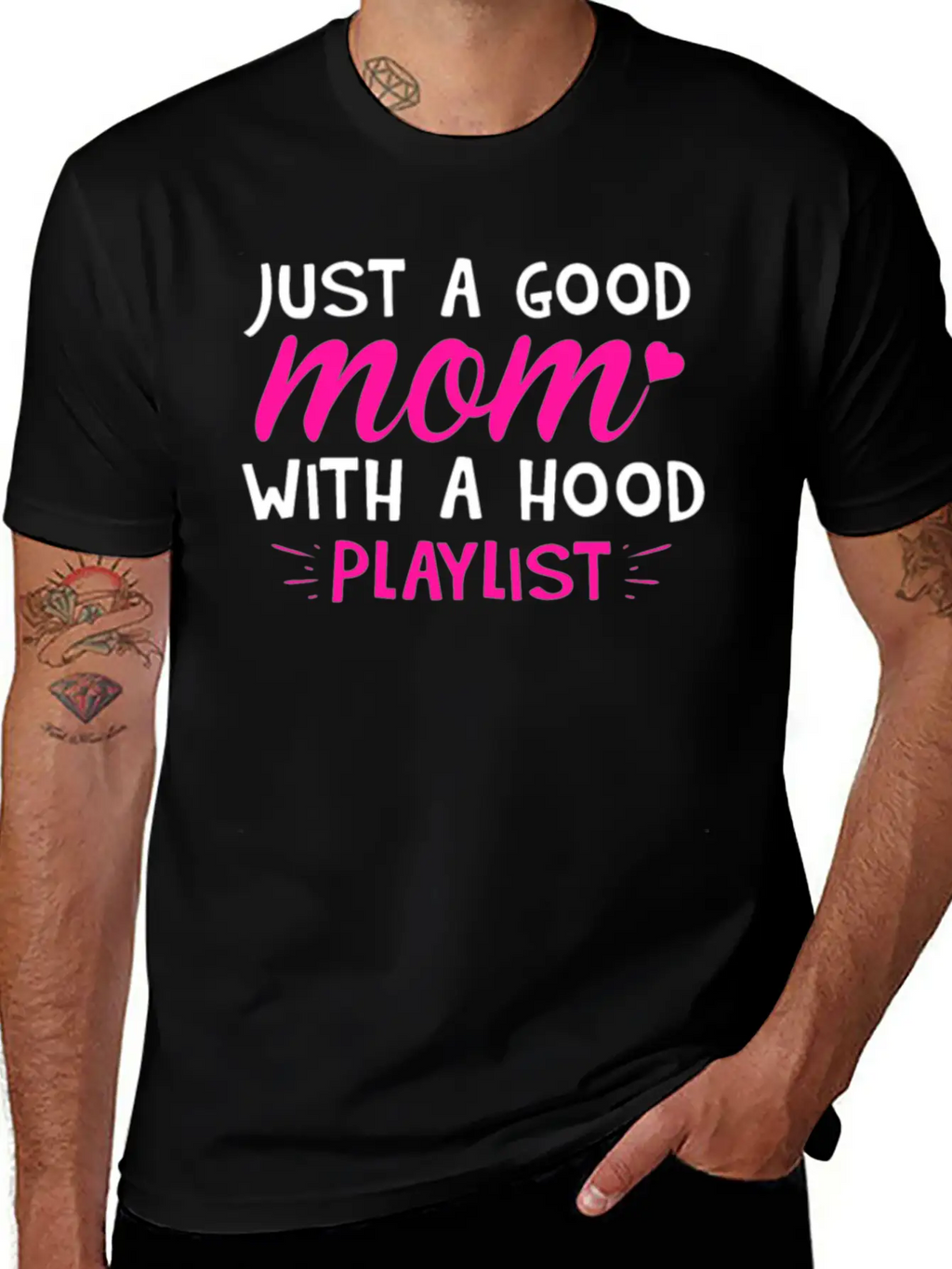 Just A Good Mom With A Hood Playlist Unisex Casual T-Shirt – Clean Design For Daily Comfort