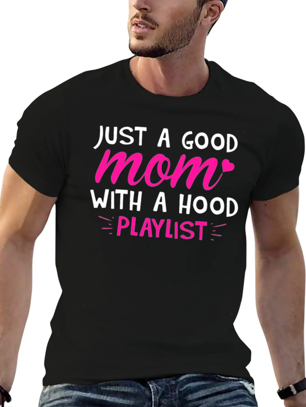 Just A Good Mom With A Hood Playlist Unisex Casual T-Shirt – Clean Design For Daily Comfort