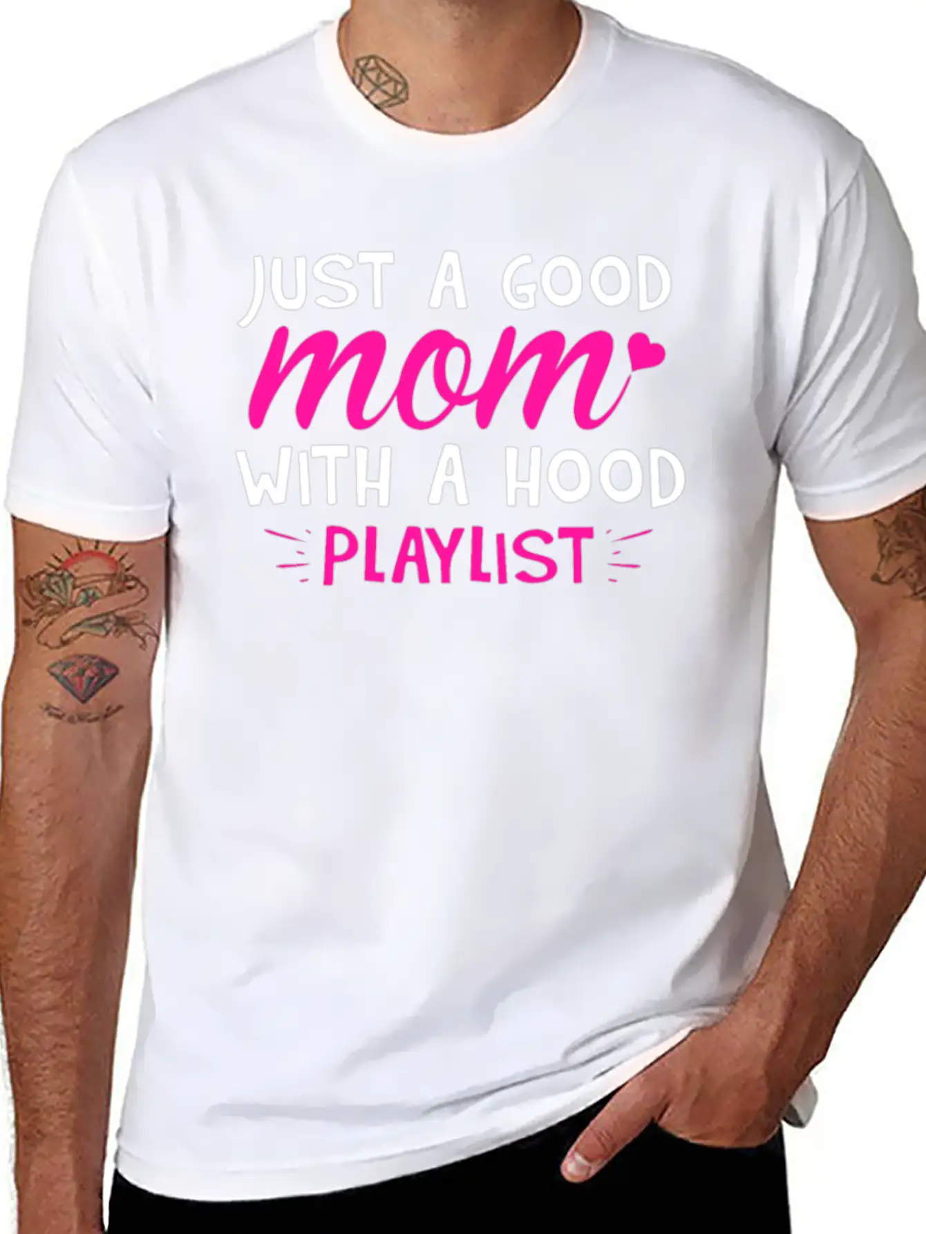Just A Good Mom With A Hood Playlist Unisex Casual T-Shirt – Clean Design For Daily Comfort