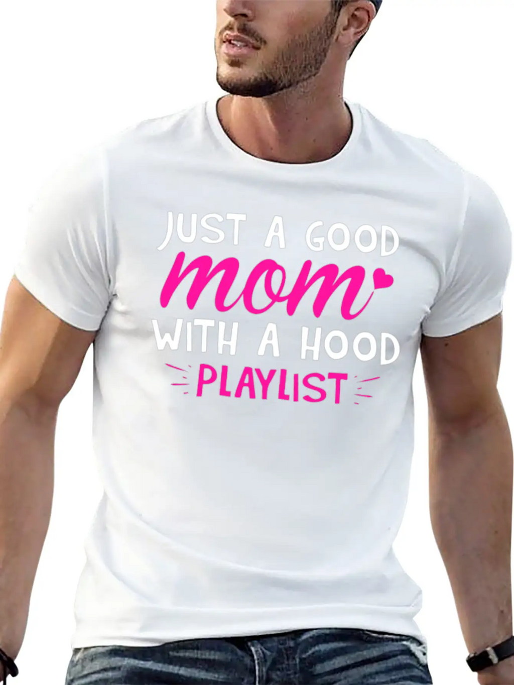 Just A Good Mom With A Hood Playlist Unisex Casual T-Shirt – Clean Design For Daily Comfort