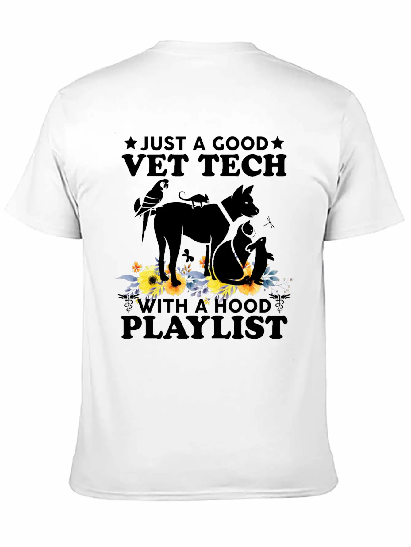 Just A Good Vet Tech With A Hood Playlist Funny Unisex Casual T-Shirt – Clean Design For Daily Comfort